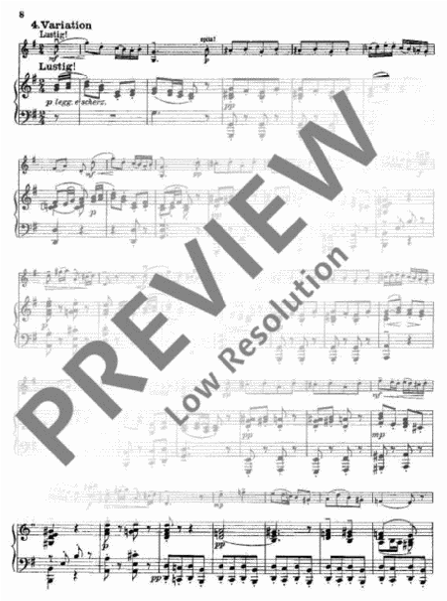 Variations on a Theme of Mozart Violin Solo scores gallery preview page 9
