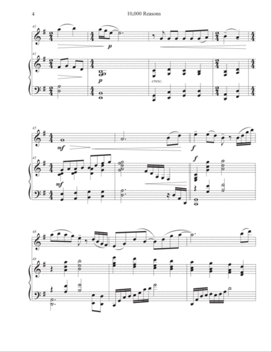 10,000 Reasons (bless The Lord) Violin Solo scores gallery preview page 4