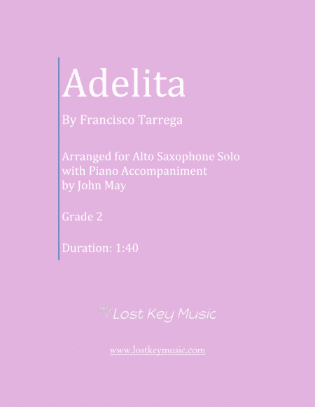 Adelita-Alto Saxophone Solo (Optional Piano Accompaniment) image number null
