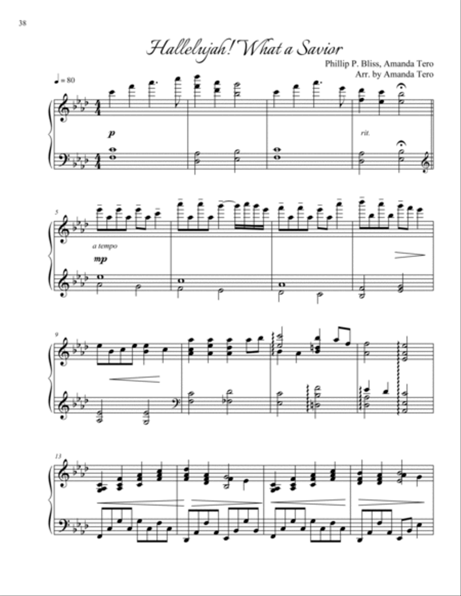 Hallelujah! What a Savior (Man of Sorrows, What a Name) Piano Solo scores gallery preview page 2