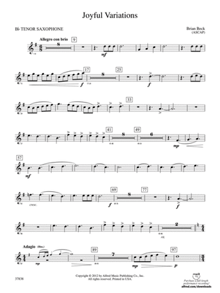 Joyful Variations: B-flat Tenor Saxophone