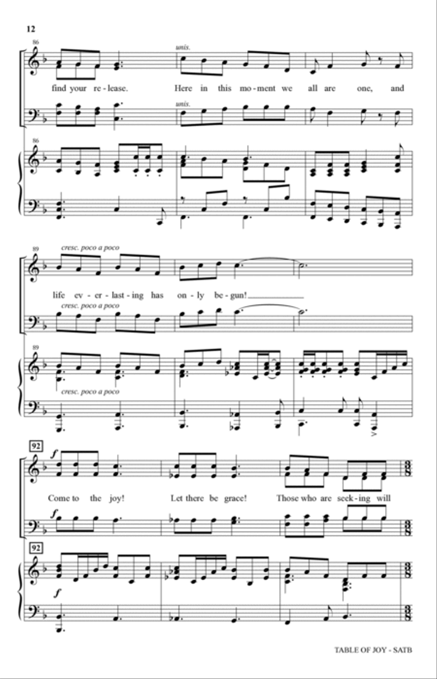 Table Of Joy 4-Part scores gallery preview page 10