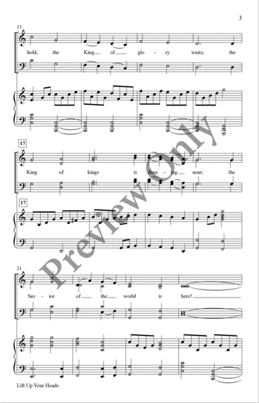 Lift Up Your Heads 4-Part scores gallery preview page 3