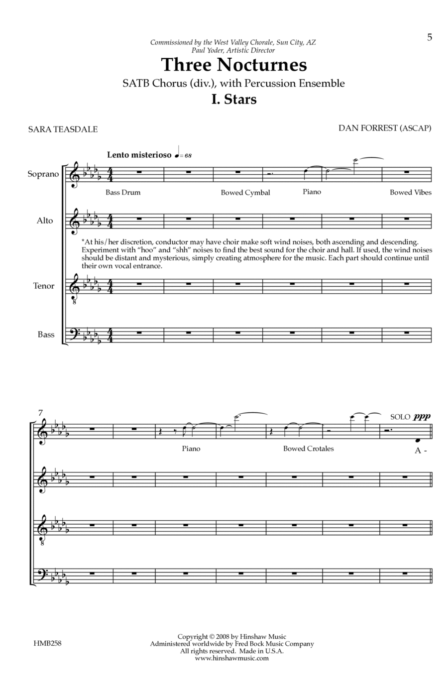 Three Nocturnes Divisi scores gallery preview page 1