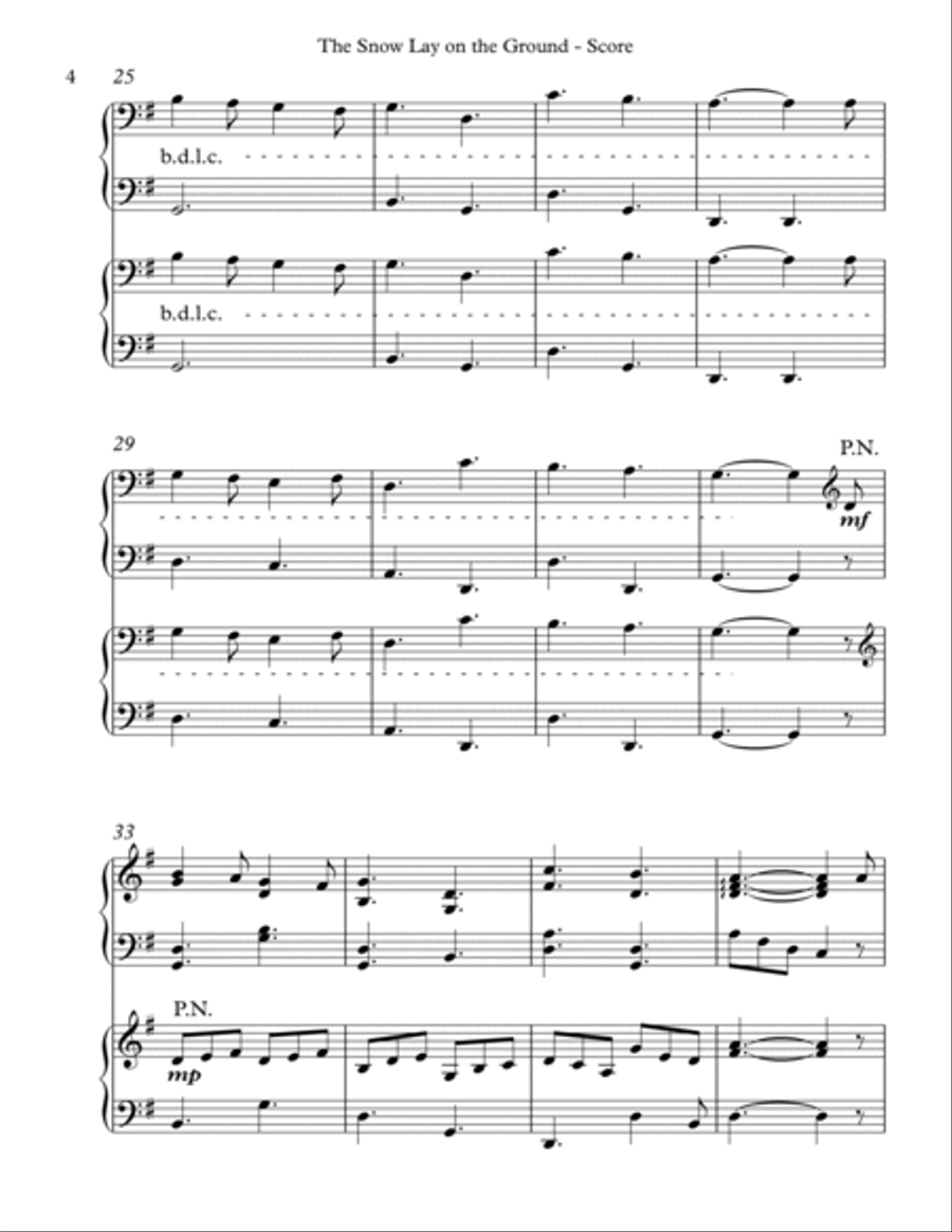 The Snow Lay on the Ground, Venite Adoremus, Harp Duet Celtic Harp scores gallery preview page 4