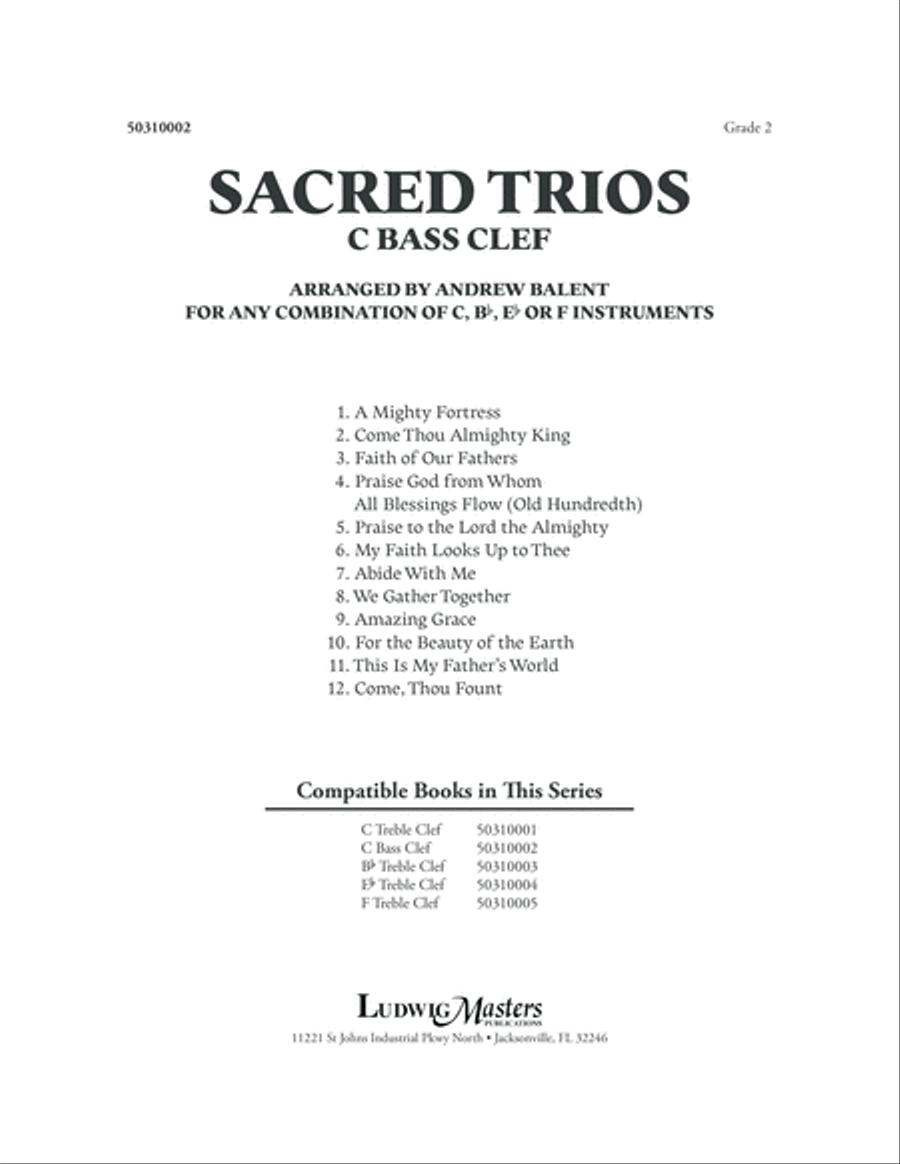 Sacred Trios (C Bass Clef) Set of Parts scores gallery preview page 1