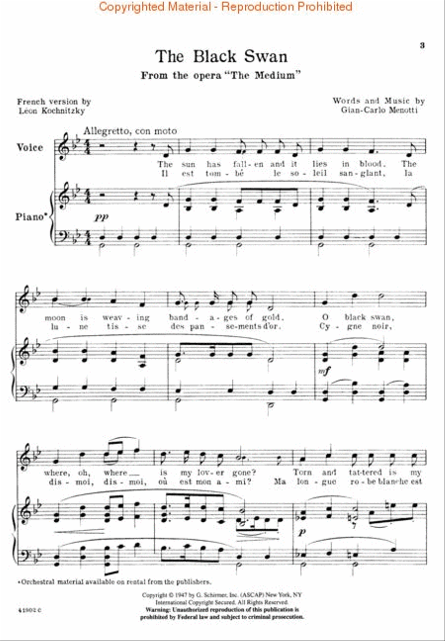 The Black Swan (from The Medium) Voice scores gallery preview page 2
