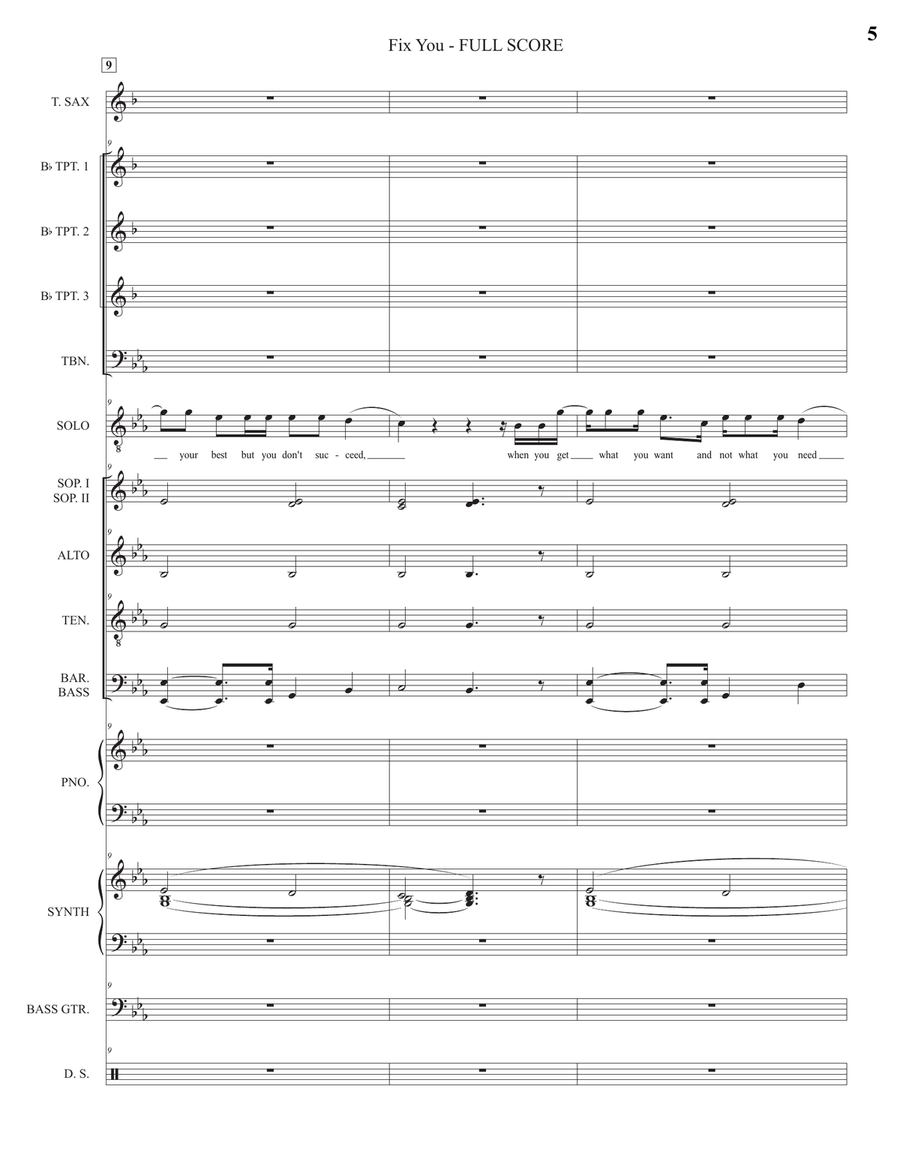 Fix You Large Ensemble scores gallery preview page 5