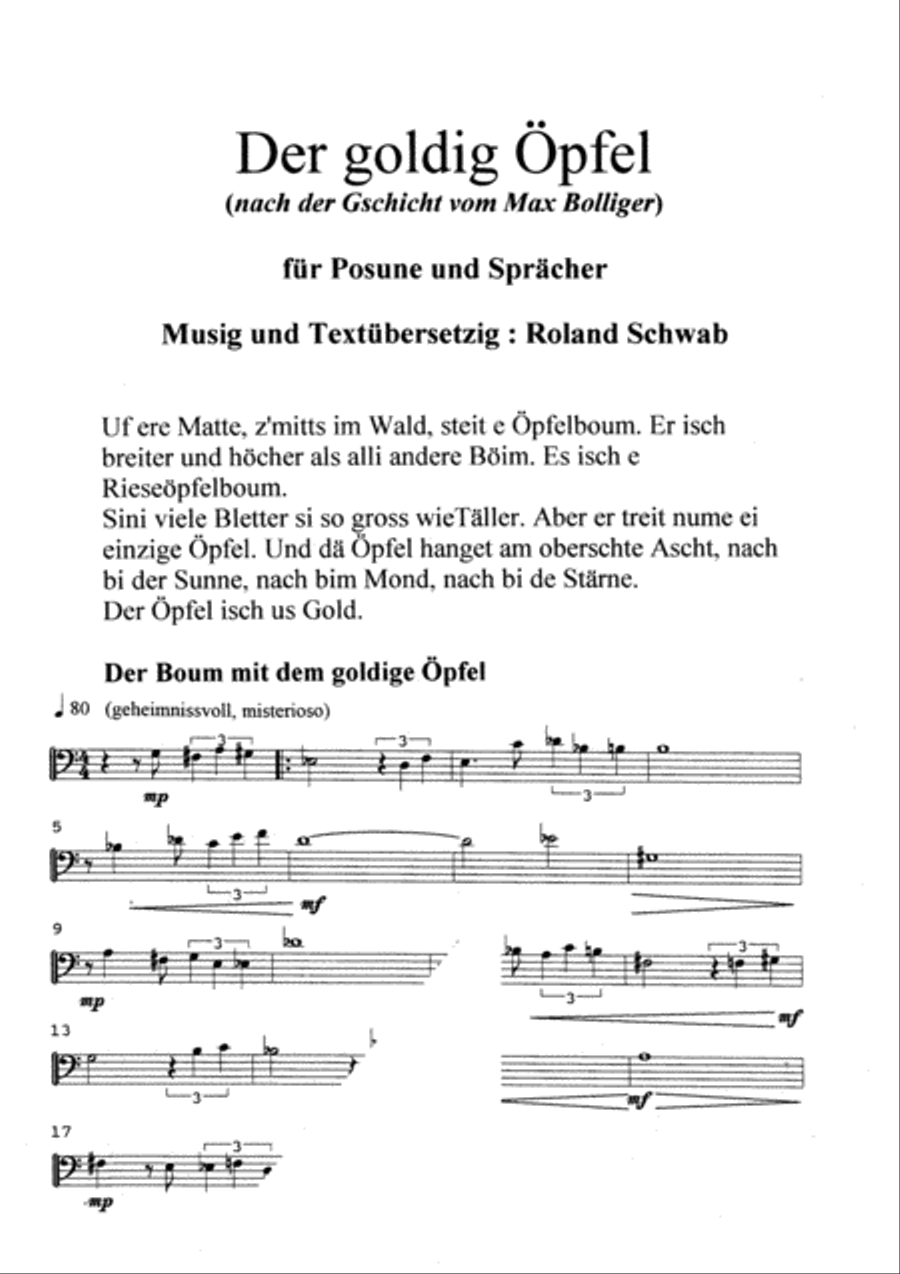 Der Goldig Opfel Der Goldig Opfel Trombone scores gallery preview page 2