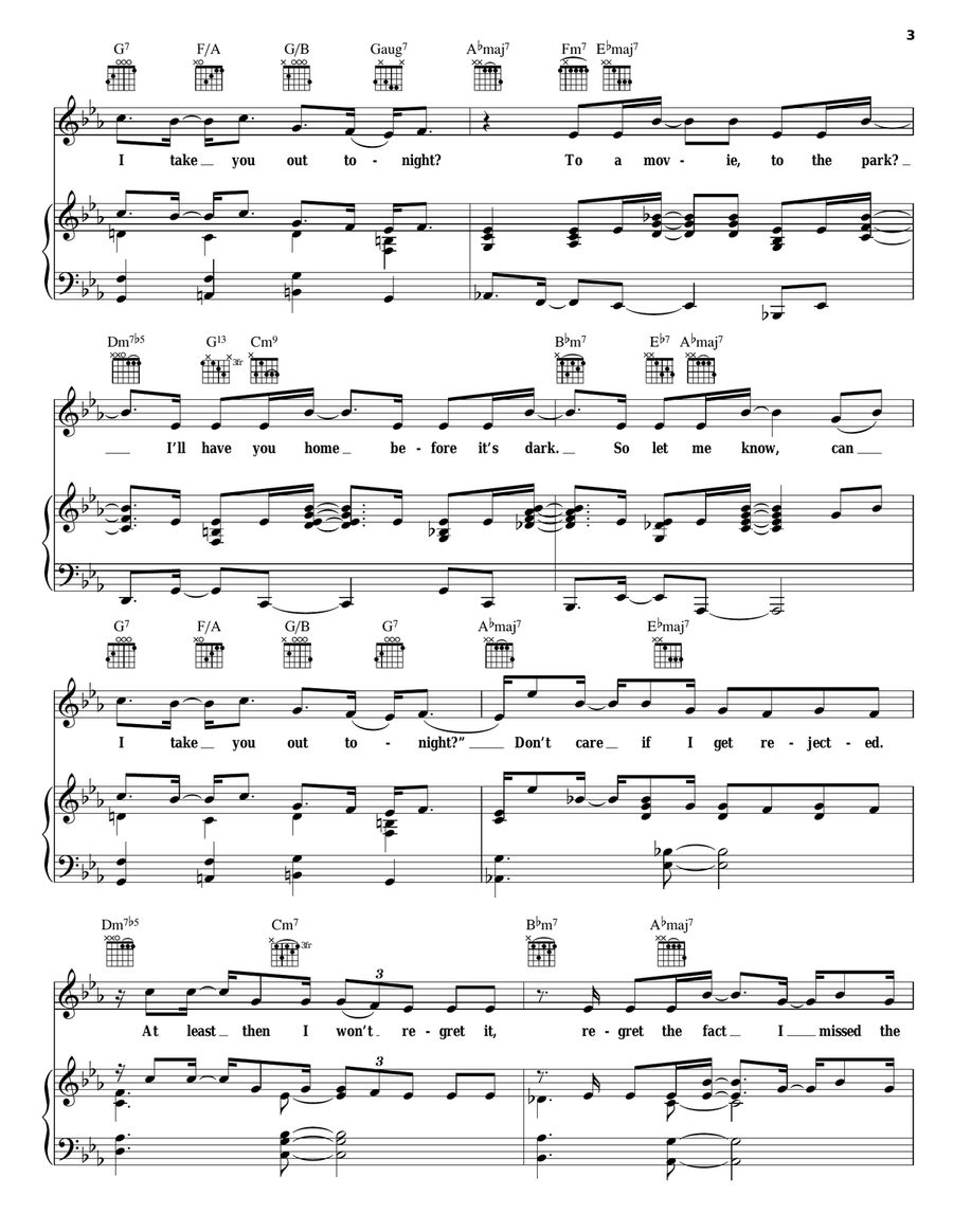 Take You Out Take You Out Piano, Vocal, Guitar scores gallery preview page 3