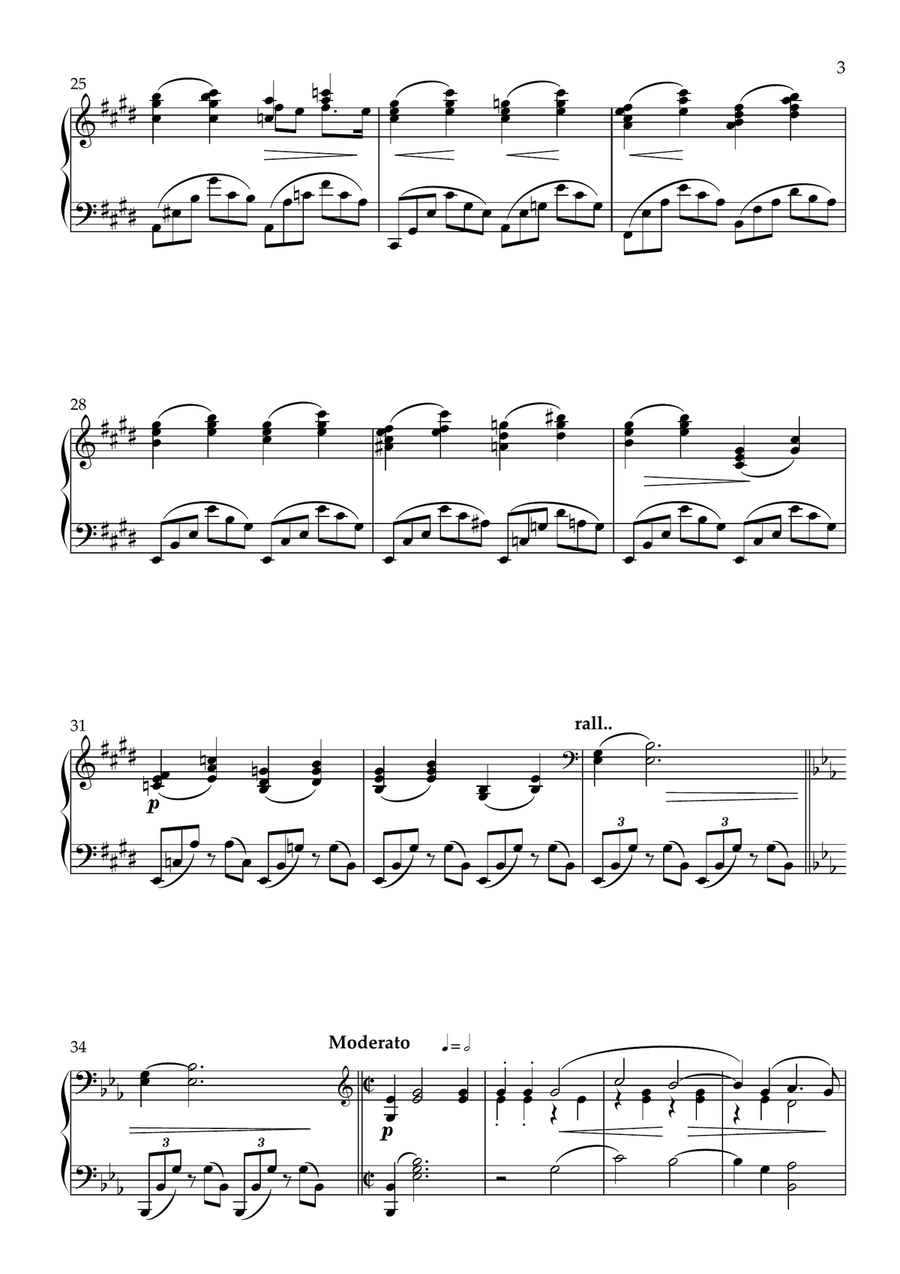 Music from the film Brief Encounter by Rachmaninoff- Arranged for Solo Piano (simplified) Piano Solo scores gallery preview page 4