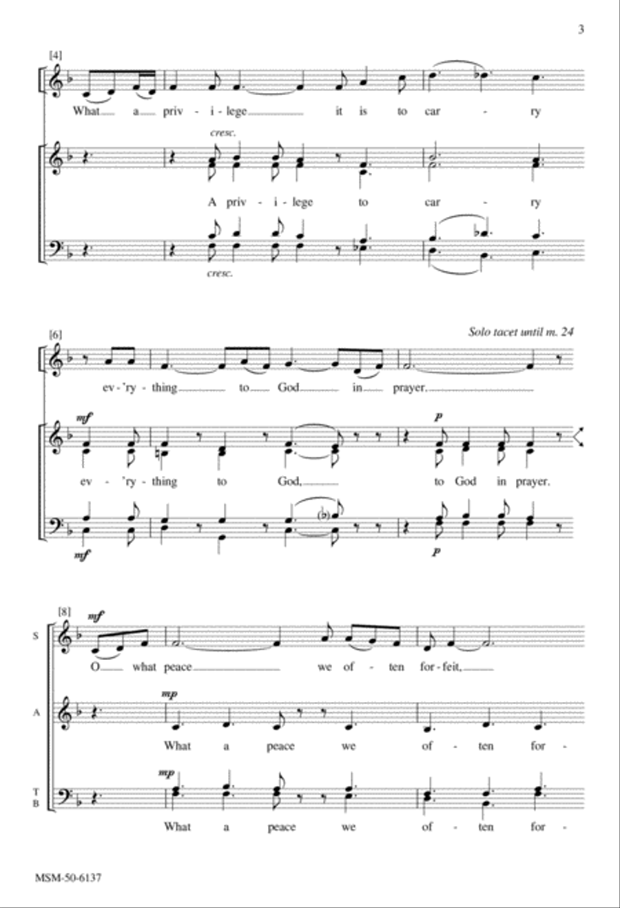 What a Friend We Have in Jesus 4-Part scores gallery preview page 2