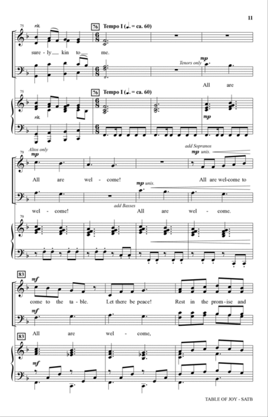 Table Of Joy 4-Part scores gallery preview page 9