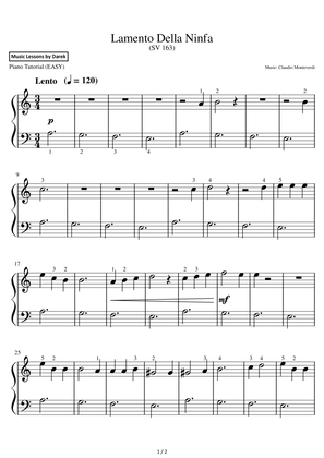 Lamento Della Ninfa (EASY PIANO) (SV 163) [Claudio Monteverdi]
