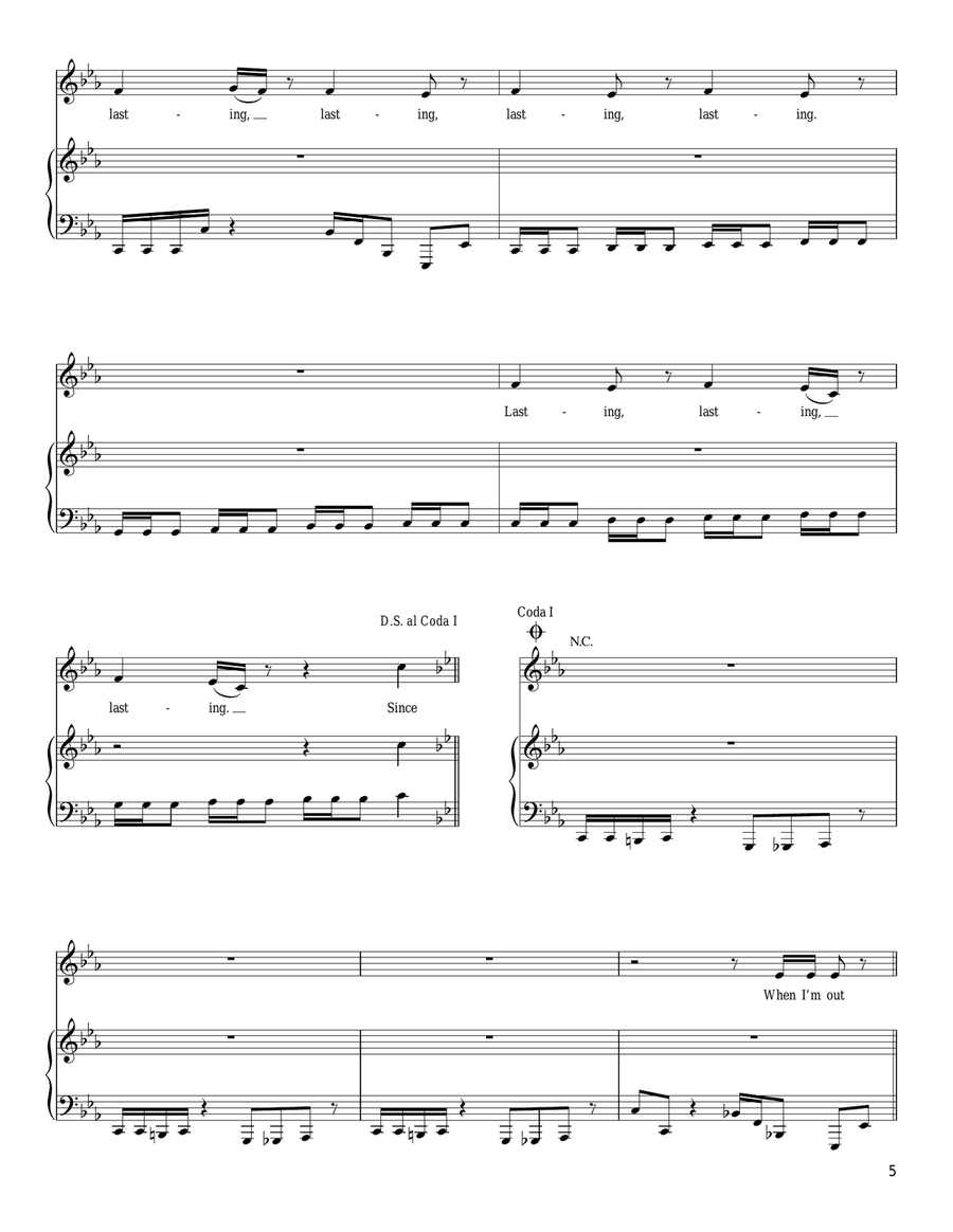 Missing You Piano, Vocal, Guitar scores gallery preview page 5