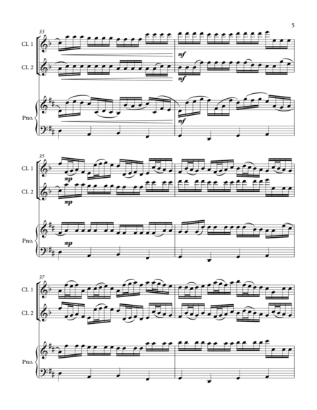 Pachelbel's Canon for 2 Clarinets and Piano