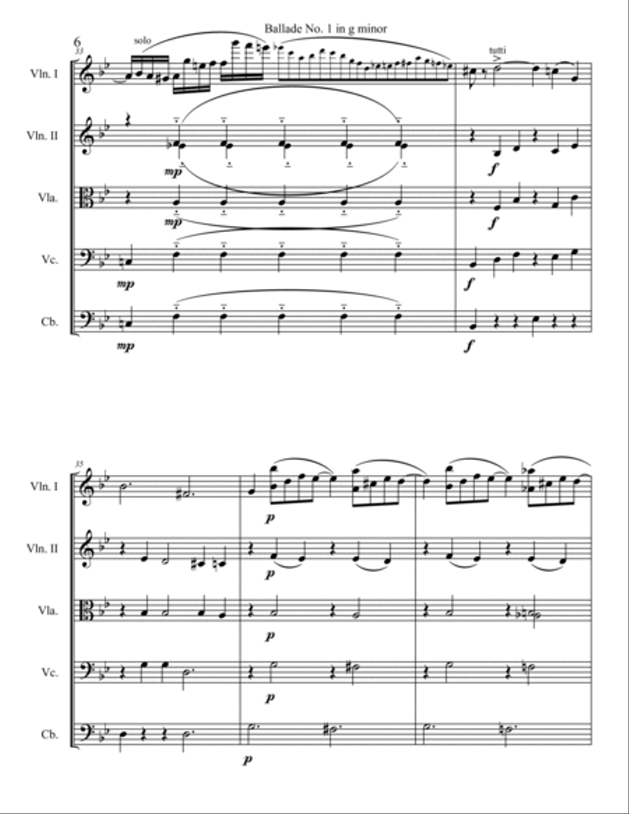 Ballade No. 1 in g minor String Orchestra scores gallery preview page 6