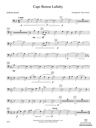 Cape Breton Lullaby: (wp) String Bass