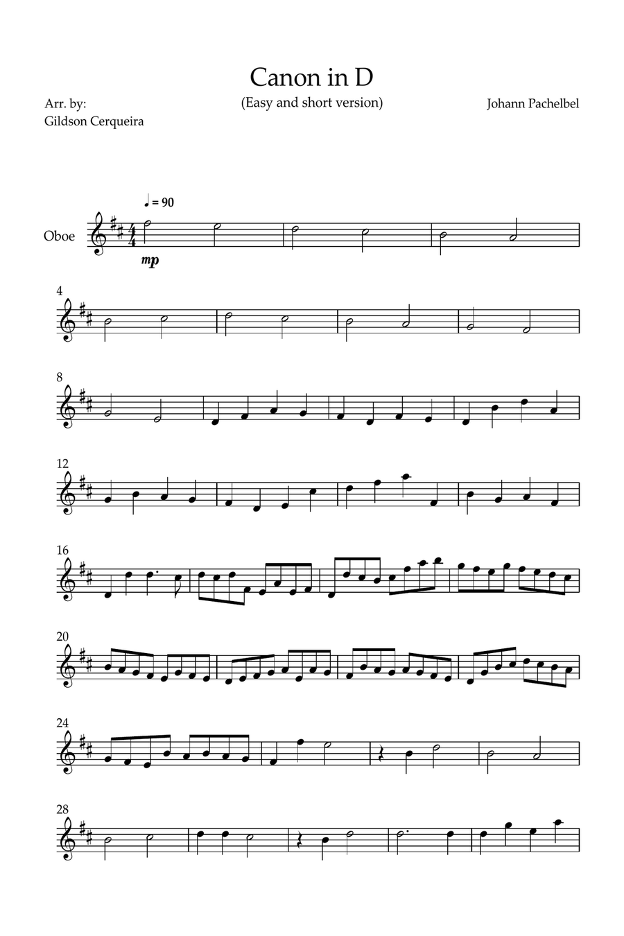 Canon in D Chamber Music scores gallery preview page 1