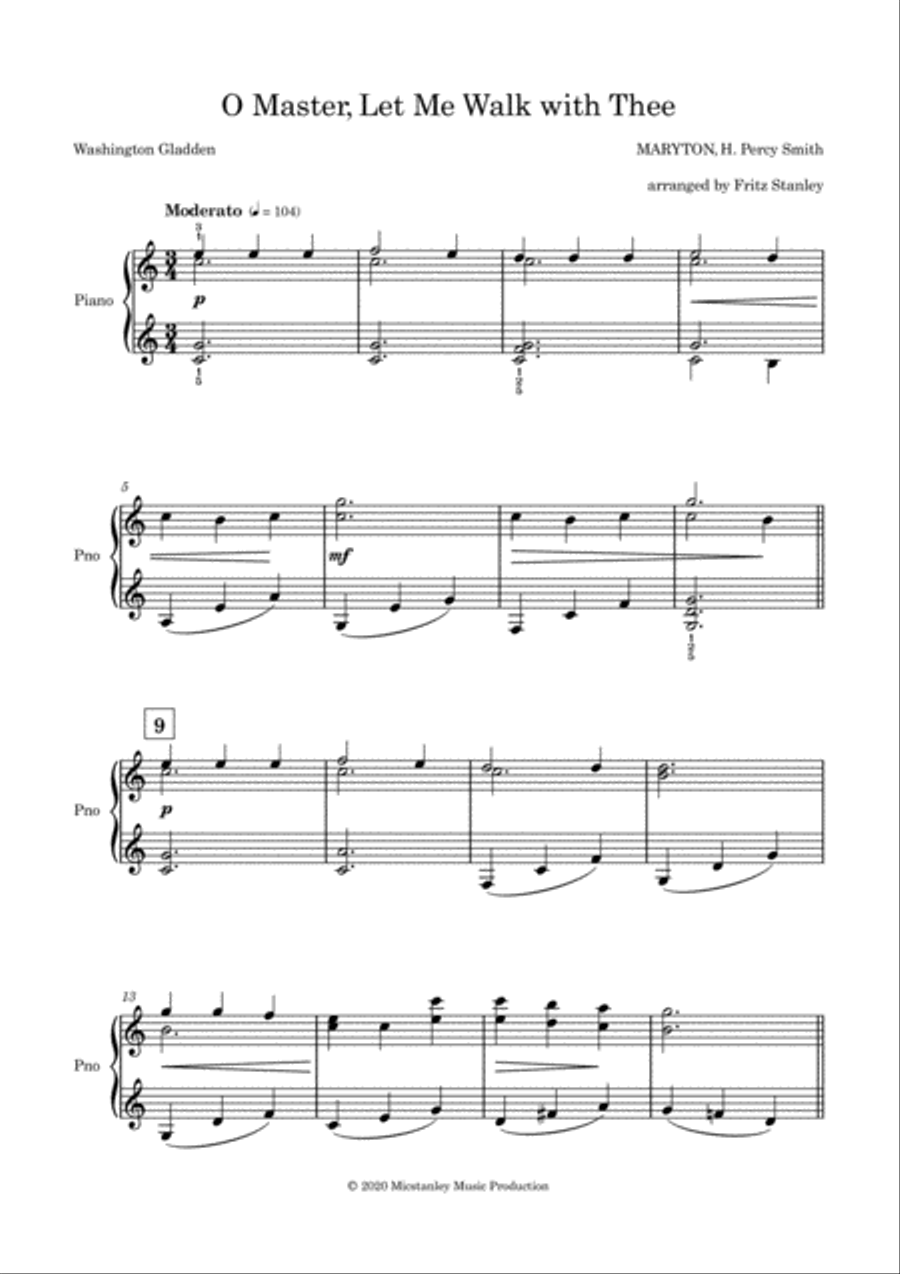 O Master, Let Me Walk with Thee - Piano Solo Piano Solo scores gallery preview page 2