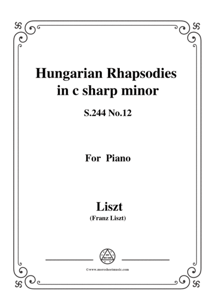 Liszt-Hungarian Rhapsodies,S.244 No.12 in c sharp minor,for piano image number null