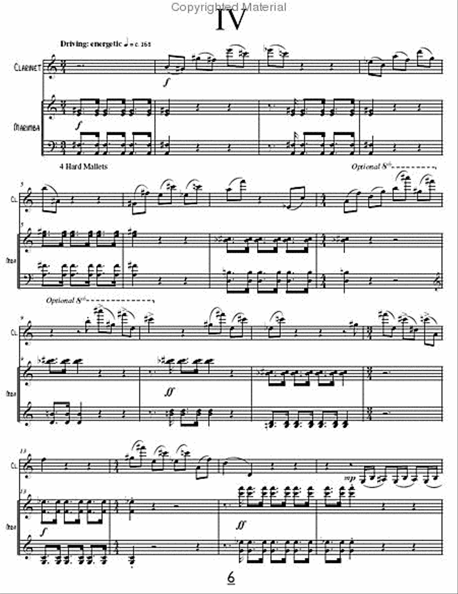 Prisms for Clarinet & Marimba B-Flat Clarinet scores gallery preview page 8