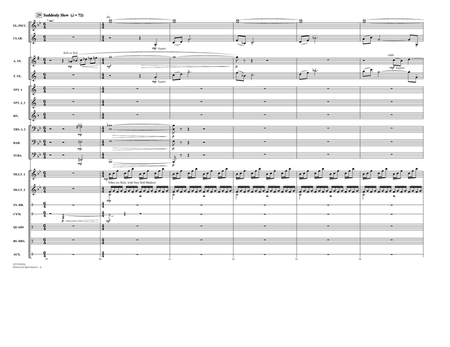 American Barndance - Full Score Marching Band scores gallery preview page 6