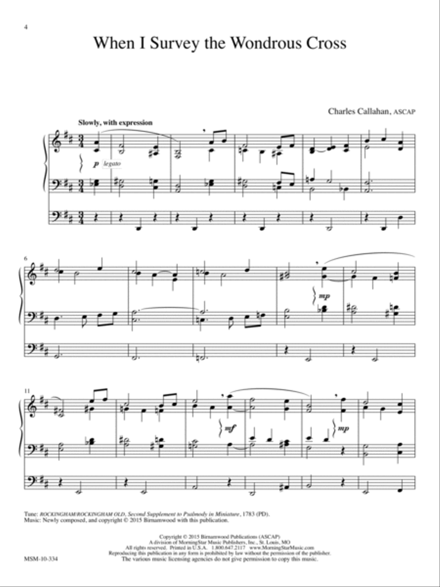 When I Survey the Wondrous Cross Organ scores gallery preview page 1