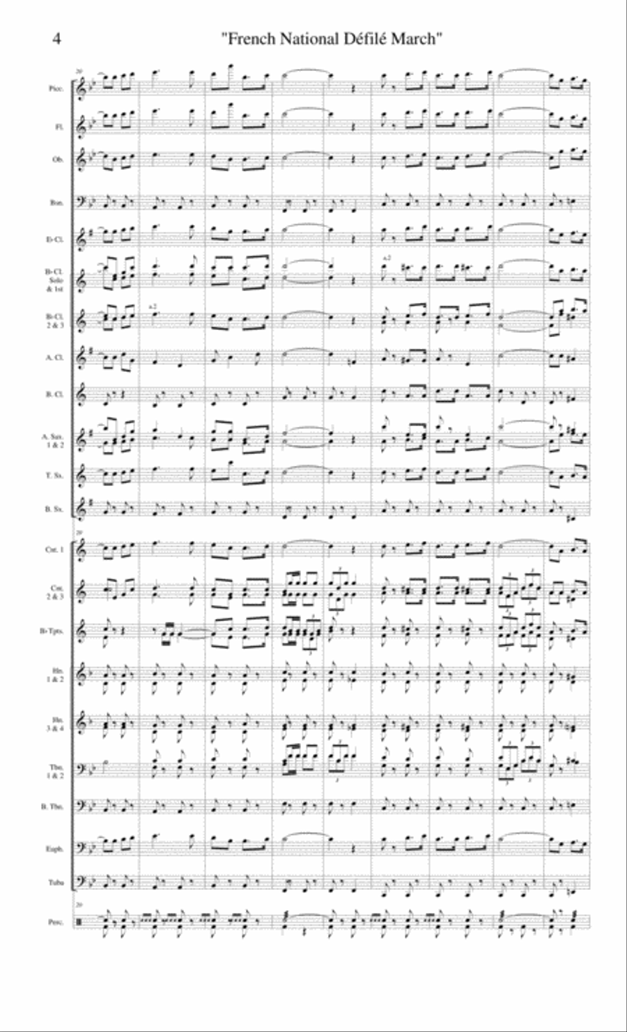 French National Defile (score only) Concert Band scores gallery preview page 4