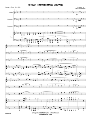 Book cover for CROWN HIM WITH MANY CROWNS - Brass Trio (Bb Trumpet & 2 Trombones) with Piano Accompaniment