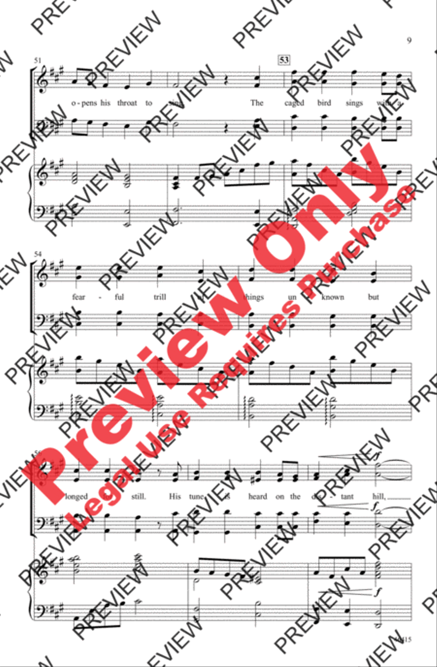 Caged Bird Caged Bird 4-Part scores gallery preview page 8