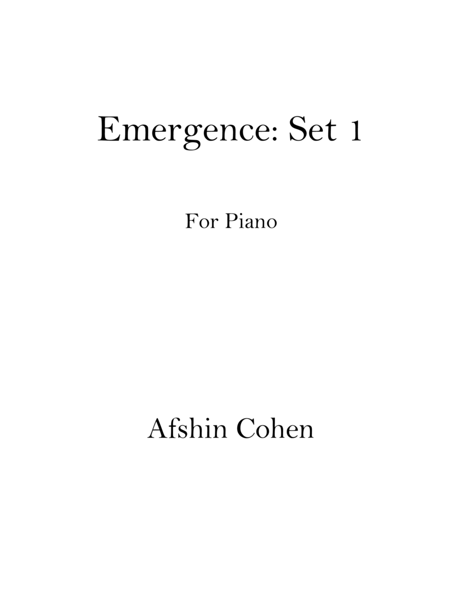 Emergence: Set 1 Emergence: Set 1 Piano Solo scores gallery preview page 1