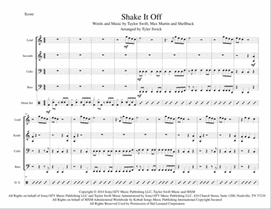 Shake It Off Large Ensemble scores gallery preview page 1