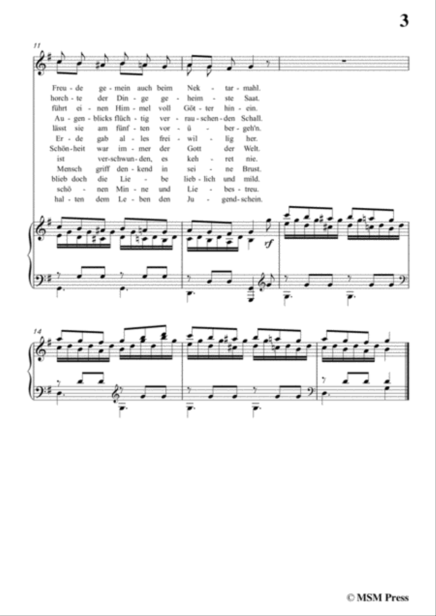 Schubert-Die Vier Weltalter,Op.111 No.3,in G Major,for Voice&Piano Voice scores gallery preview page 5