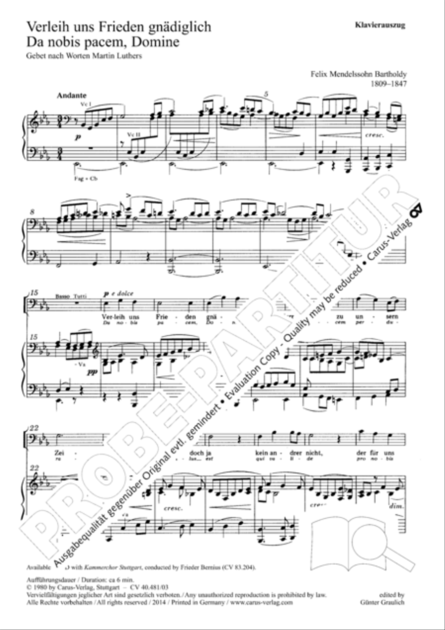 In thy mercy grant us peace (Verleih uns Frieden gnadiglich) 4-Part scores gallery preview page 4
