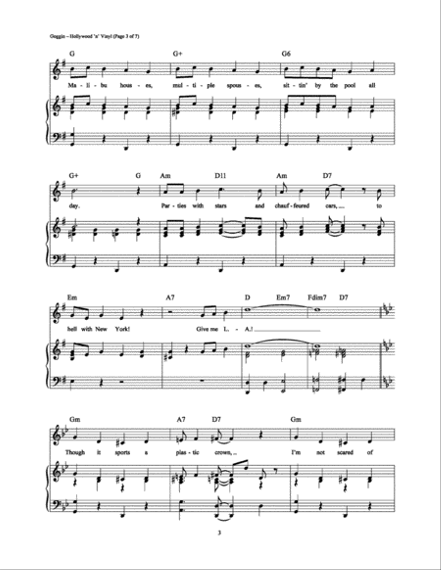 Hollywood 'n' Vinyl Hollywood 'n' Vinyl Piano, Vocal, Guitar scores gallery preview page 3