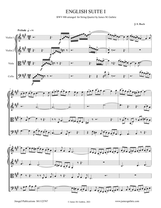 BACH: English Suite No. 1 BWV 806 for String Quartet
