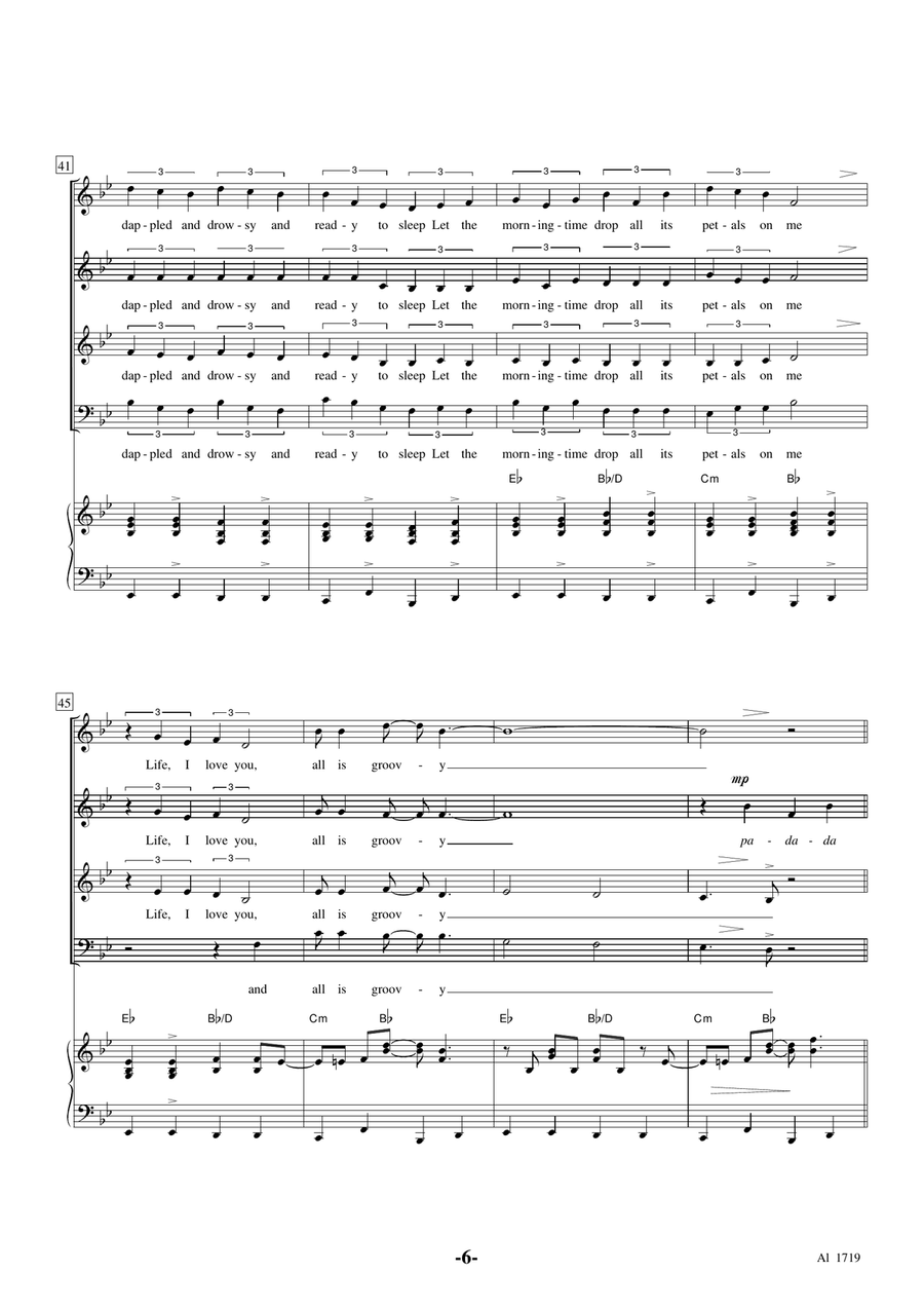 The 59th Street Bridge Song (Feelin' Groovy) 4-Part scores gallery preview page 6
