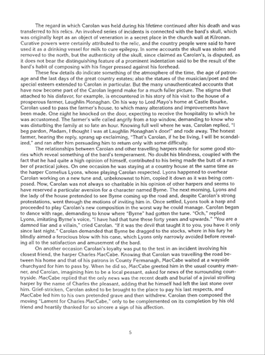 Deluxe Anthology of O'Carolan Music for Fingerstyle Guitar Fingerpicking Guitar scores gallery preview page 6