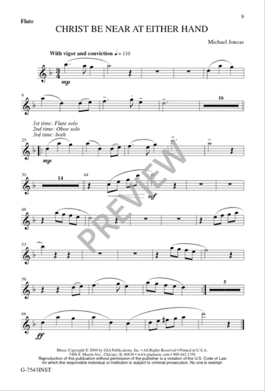 Christ Be Near at Either Hand 3-Part scores gallery preview page 9