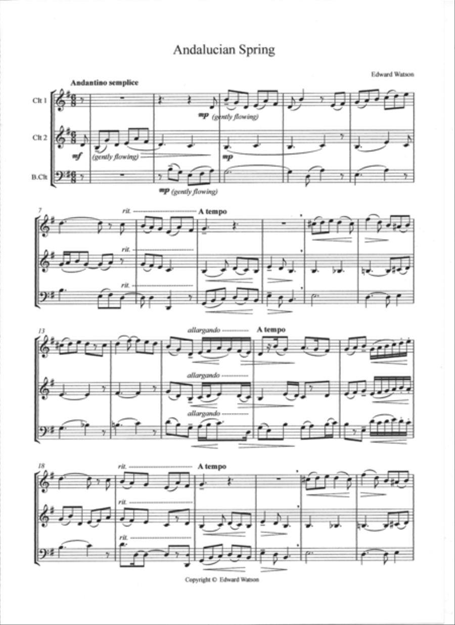 A Seasonal Tapestry Bass Clarinet scores gallery preview page 2