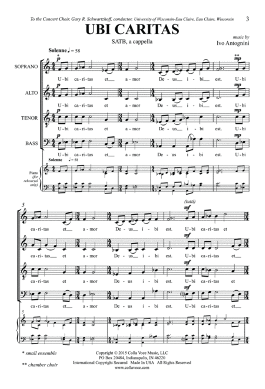 Ubi Caritas Ubi Caritas Divisi scores gallery preview page 2