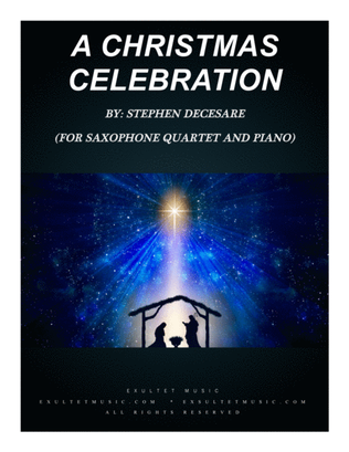 Book cover for A Christmas Celebration (for Saxophone Quartet and Piano)
