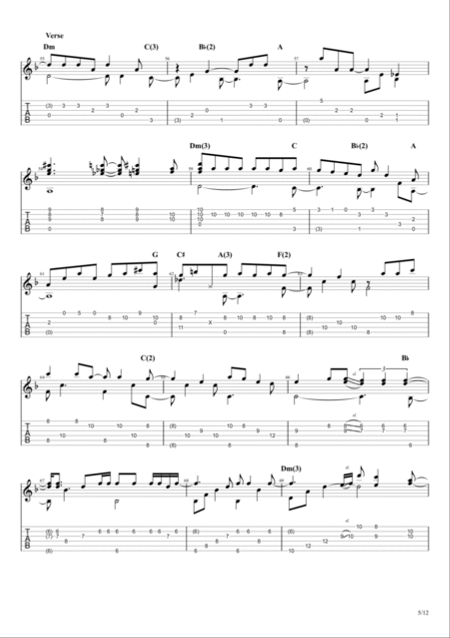 Sultans Of Swing Guitar Solo scores gallery preview page 5