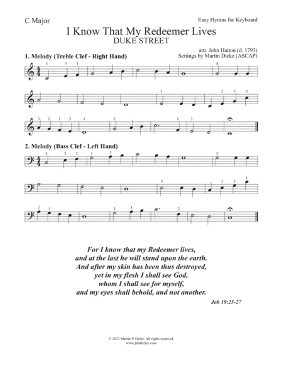 I Know That My Redeemer Lives (Easy Hymns for Keyboard) Piano Method scores gallery preview page 3