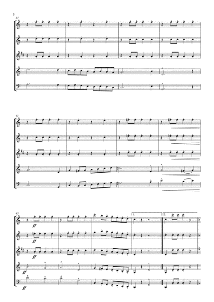 Entry of the Gladiators arranged for Wind Quintet Woodwind Quintet scores gallery preview page 6