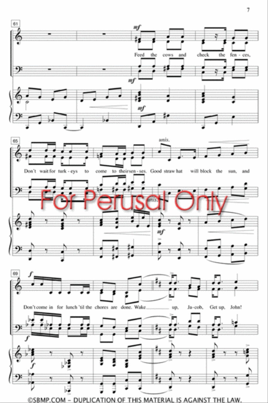 Sun's A-Risin' - SATB Octavo 4-Part scores gallery preview page 7