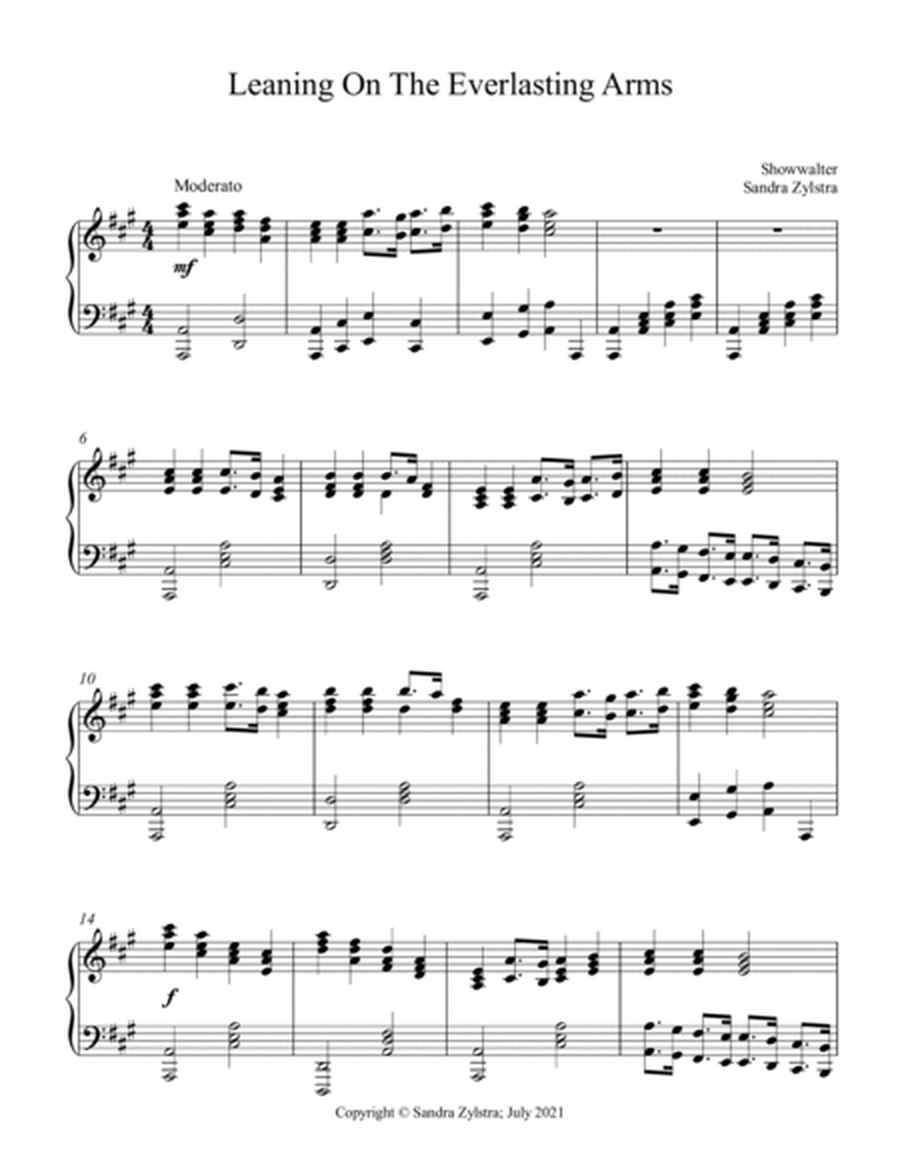 Leaning On The Everlasting Arms (late intermediate piano solo) image number null