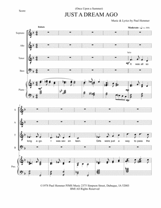 (Once Upon a Summer) Just a Dream Ago - from the musical comedy "Joe Sent Me!" SATB parts