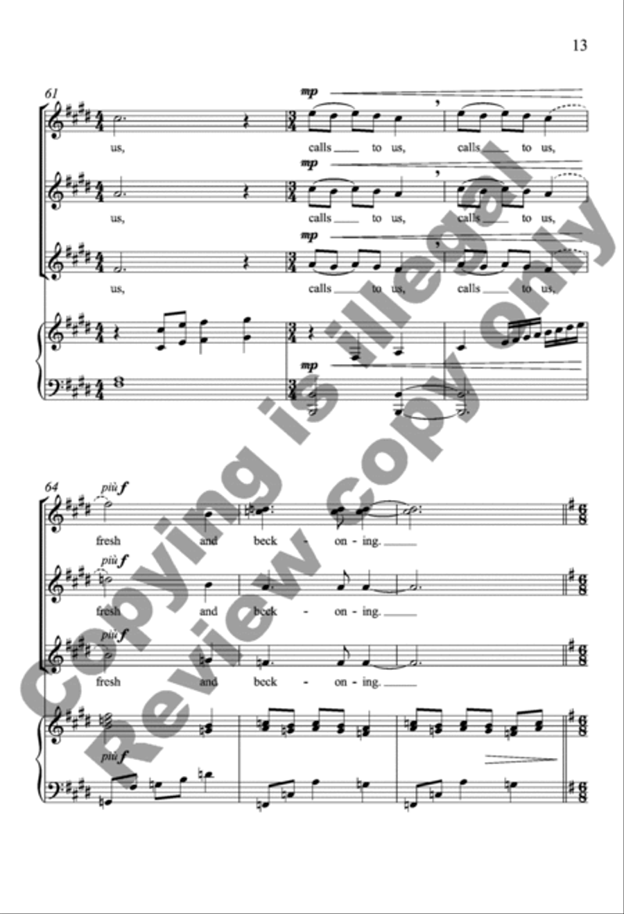 The Music of Being (Piano/Choral Score) SSA scores gallery preview page 13